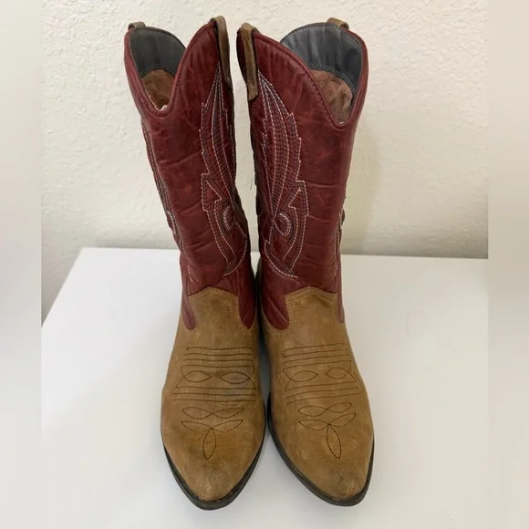Coconuts Gaucho red faux leather cowboy western boots size 9 - Picture 6 of 7